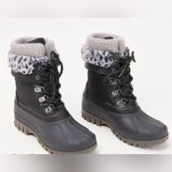 Cougar Women's Gray Lace-Up‎ Duck Boots Size 8 Waterproof Winter - Picture 1 of 9